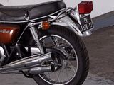 a motorcycle that is parked in a garage