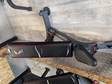 a close up of a gym equipment rack on a wooden floor