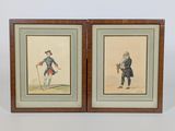 deux reproductions encadrées représentant un homme et une femme en tenue de cérémonie
