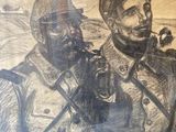 a drawing of a man and a woman standing next to each other