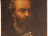un tableau représentant un homme barbu tenant un couteau
