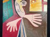 un tableau représentant un homme assis devant une fenêtre