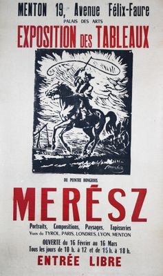 une affiche annonçant l'exposition des tableaux à Paris