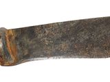 a large knife that has a wooden handle on it