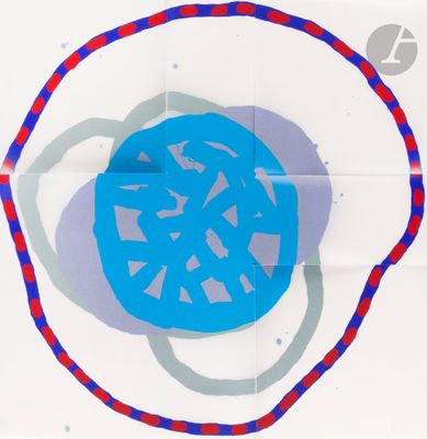 a picture of a paper cut out of a blue flower