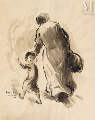 an image of a drawing of a woman and a child