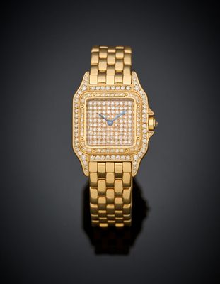 an 18k yellow gold and diamond set wristwatch