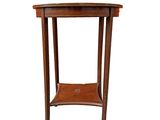 an image of a wooden table with a shelf on top of it