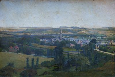 P. LASSERRE (XIX-XXème), "Panorama d'Harfleur depuis Gravill…