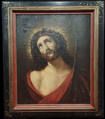ECOLE XIXè "Christ aux outrages" huile sur toile 73 x 60 cm …