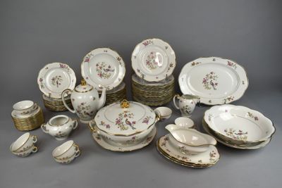 many different types of china on display on the table