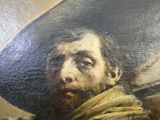 un tableau représentant un homme coiffé d'un grand chapeau