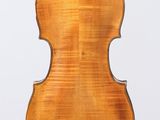 an old violin with a wooden back and a long neck