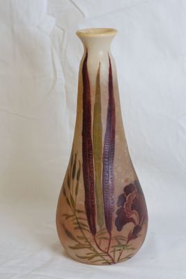 a vase with a design on it on a white background