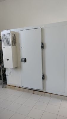 three white doors in a room with a white tiled floor