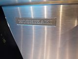 a close up of a stainless steel dishwasher with the word hoshikaki on it