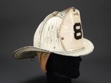 a fireman ' s helmet on a mannequin head