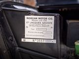 a sign on the door of a car that says morgan motor co