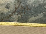an image of a close up of a painting of a boat in the water