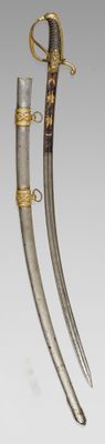 paire de sabres en argent plaqué or datant de la fin du XIXe siècle
