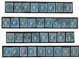 une série de timbres bleus et noirs représentant une femme