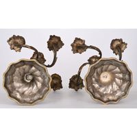 PAIRE DE CANDELABRES LOUIS XV en bronze patiné à 5 lumières. (photo 5)