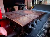 a table that has been set up in the middle of a room