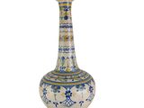 an image of a vase with a blue and yellow design