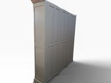 a tall cabinet that has a door on the top of it