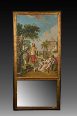 une image d'un tableau représentant un homme et une femme dans un paysage