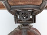 a close up view of an old machine on a table
