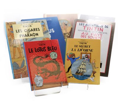 Tintin Lot 7 vols. Lotus bleu petit format