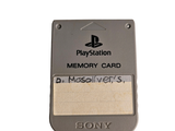 a memory card attached to the back of a sony game console