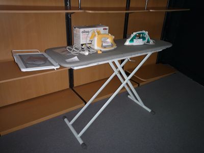 UNE TABLE A REPASSER SINGER et DEUX FERS A REPASSER OLISO SM… - Photo 1