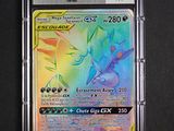 a close up of a pokemon card in a plastic case