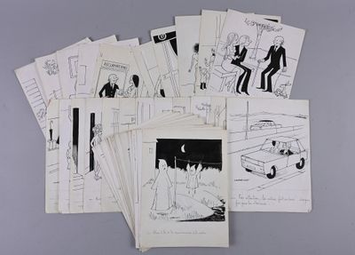 beaucoup de dessins représentant des personnes sur une table