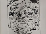 an image of a cartoon book with a drawing of a group of cartoon characters