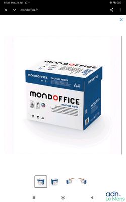 une image représentant une boîte de fournitures de bureau sur fond blanc