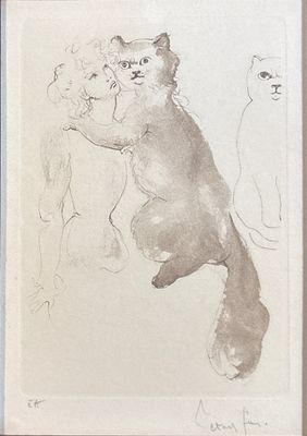 drawing of a cat and a dog on a white background