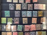 une photo d'une collection de timbres exposée dans une vitrine