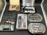 many different types of electronic tools in the case