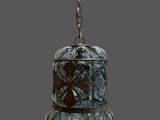 an image of a glass jar with a bird on top of it