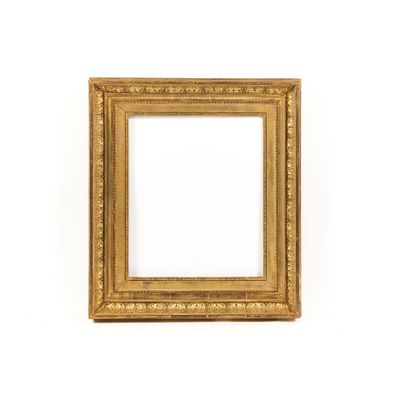 an old gold frame with a white background