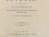 an old book with a black and white image of the title of a poem