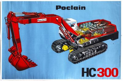 a picture of a picture of a red excavator on a blue background