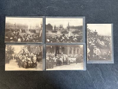 several old black and white photos of a group of people on motorcycles