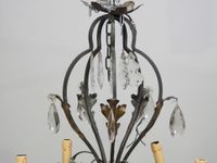 Petit lustre en fer forgé et pendeloques à cinq bras de lumi… (photo 2)