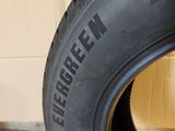 a close up of a tire with the word evergreen written on it