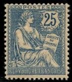 un vieux timbre-poste sur lequel figure une statue