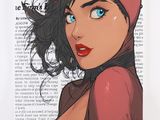 un gros plan sur la couverture d'un magazine représentant une femme vêtue d'un costume de Catwoman